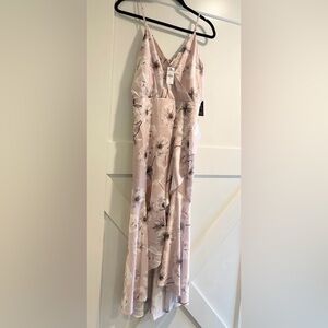 Express light pink wedding guest sundress w/ floral print size M hidden zip NWT